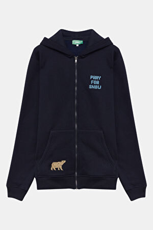 Lacivert Kapuşonlu Sweatshirt